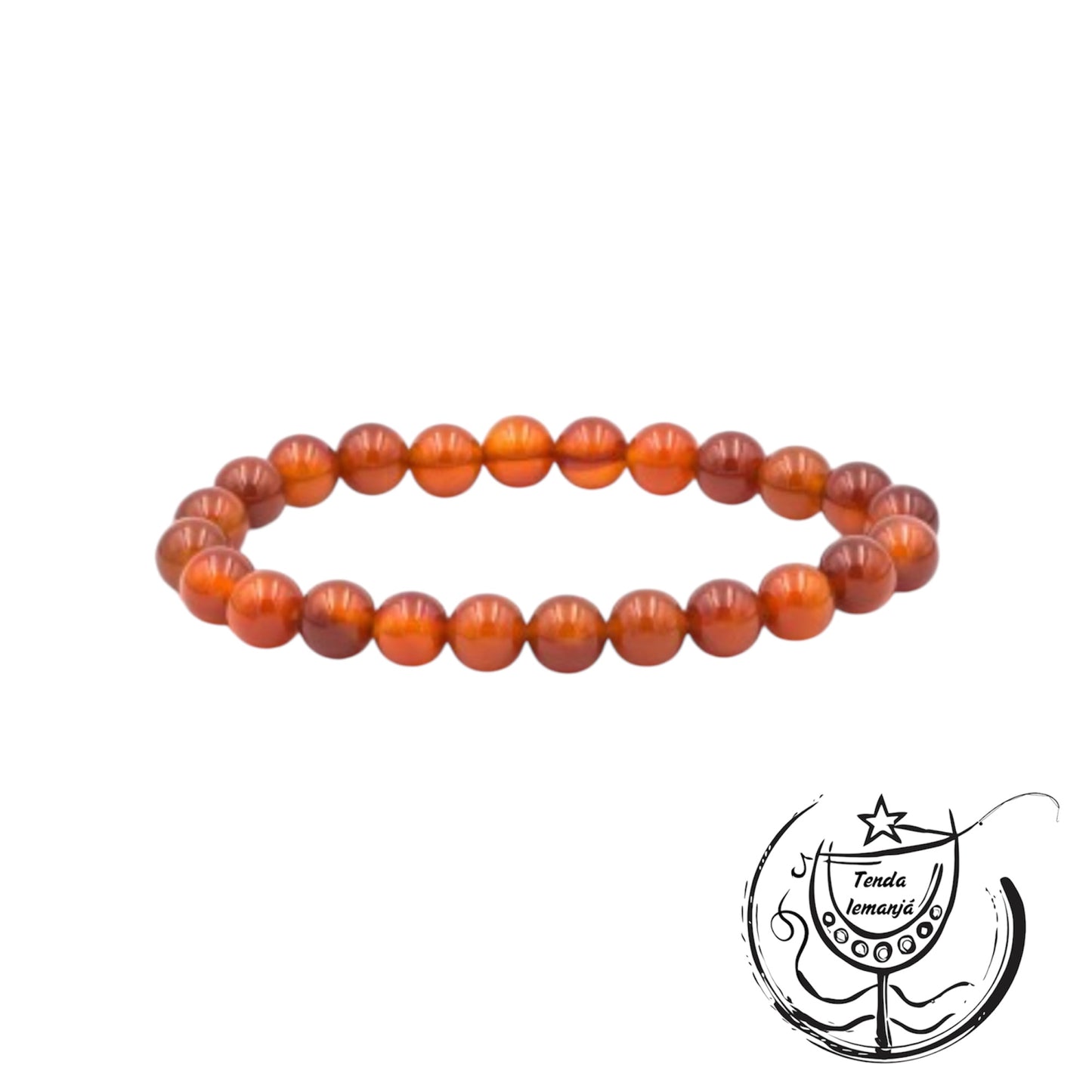 Pulseira - Ágata Fogo - 8mm