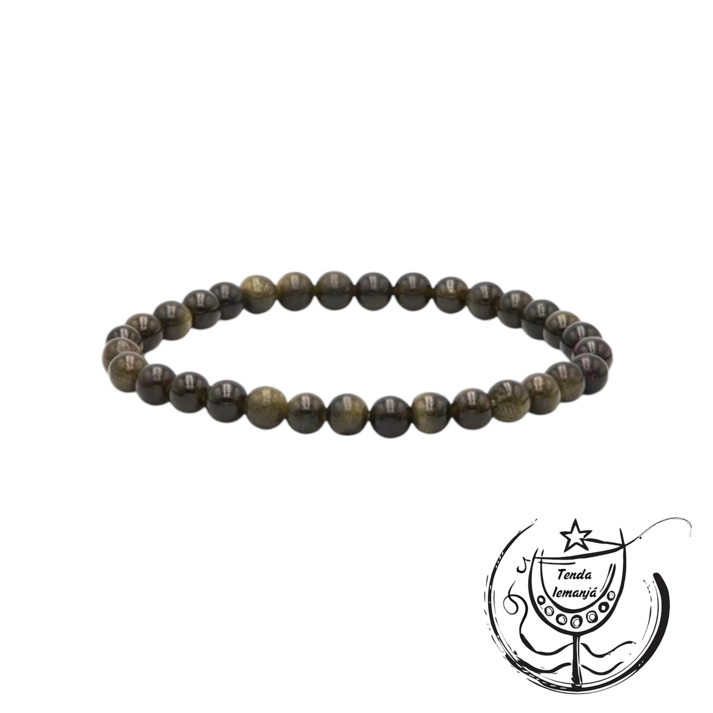 Pulseira - Obsidiana Dourada - 6mm
