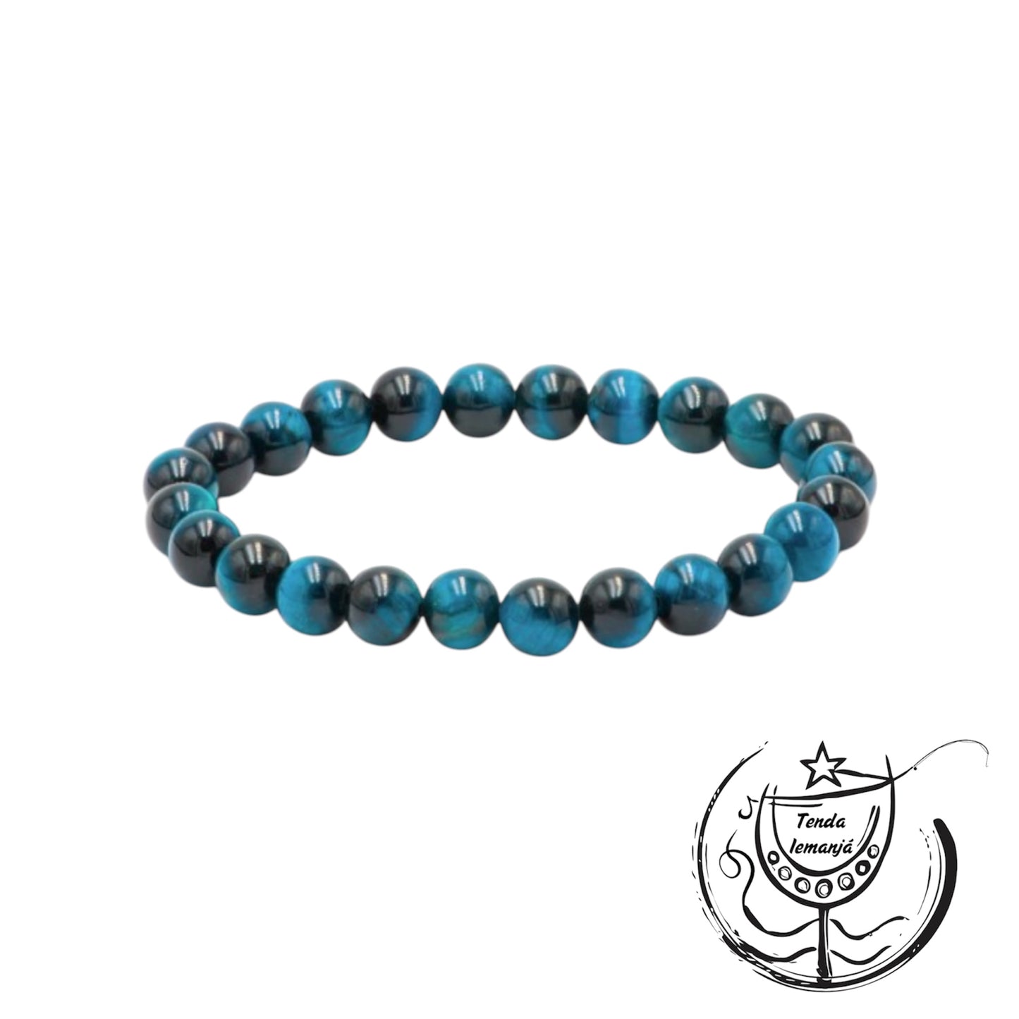 Pulseira - Olho de Tigre Azul (Claro) - 8mm