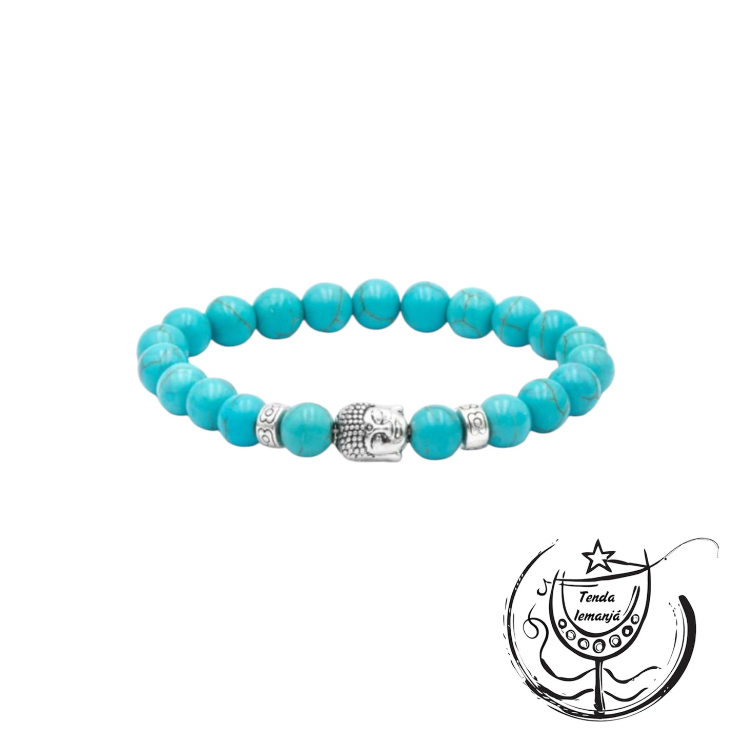 Pulseira - Buddha Turquesa - 8mm