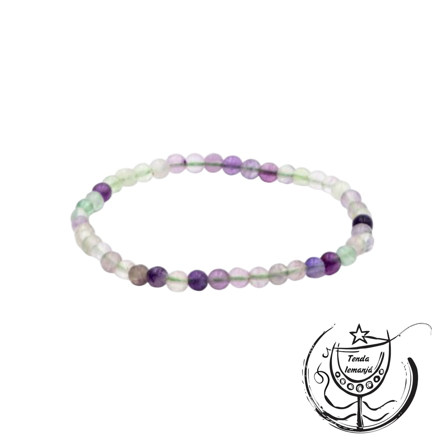 Pulseira - Fluorite Arco Iris - 4mm