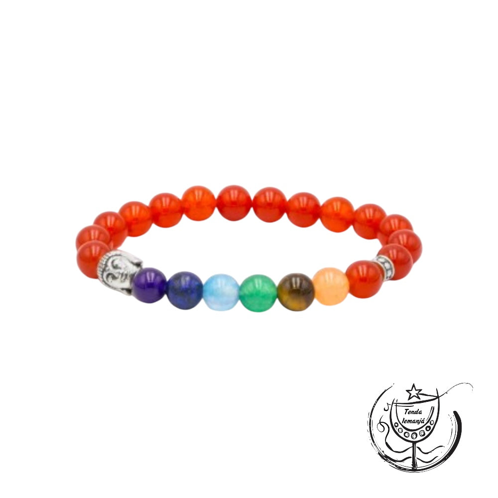 Pulseira Chakras - Buddha Rubi - 6mm