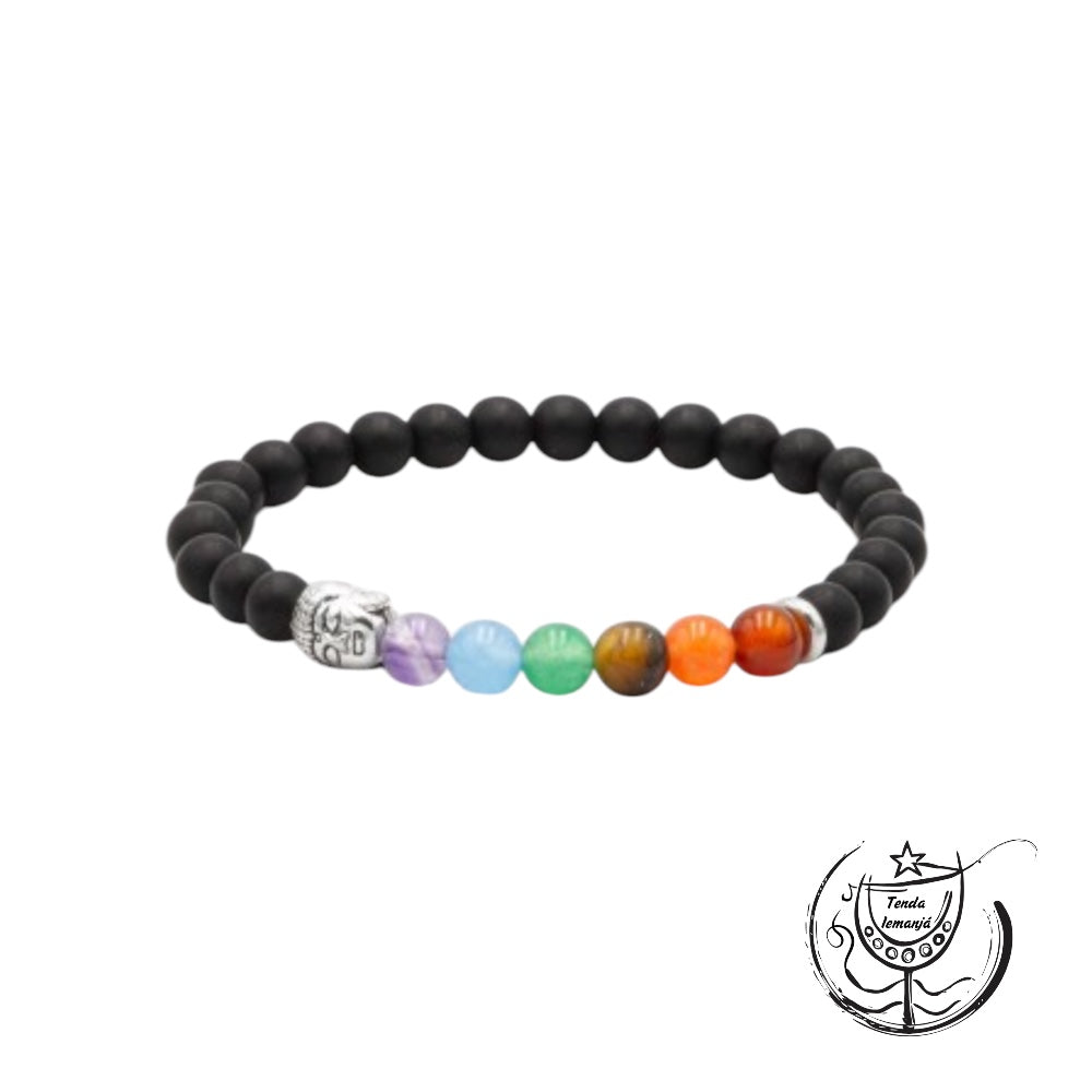 Pulseira Chakras - Buddha Ónix Mate - 6mm