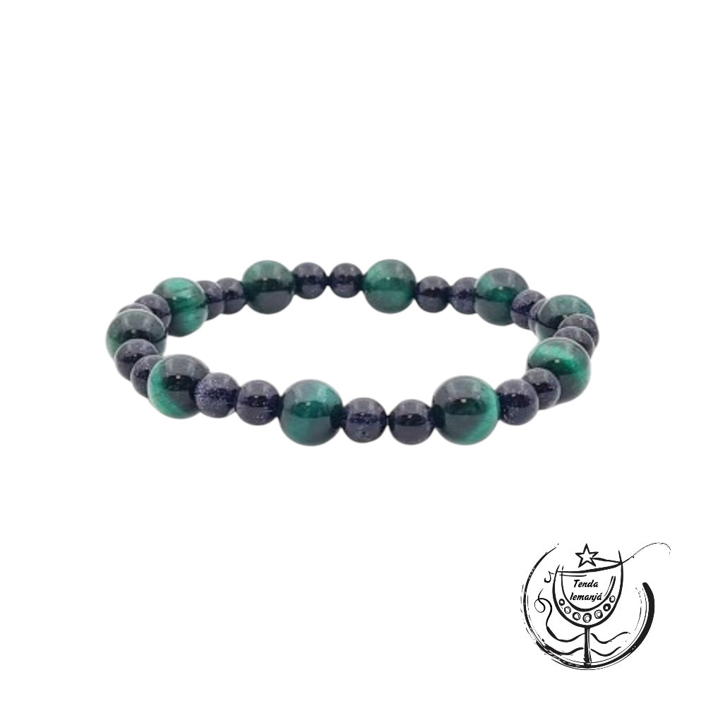 Pulseira - 2 Correntes Protetoras - Malaquite & Estrela
