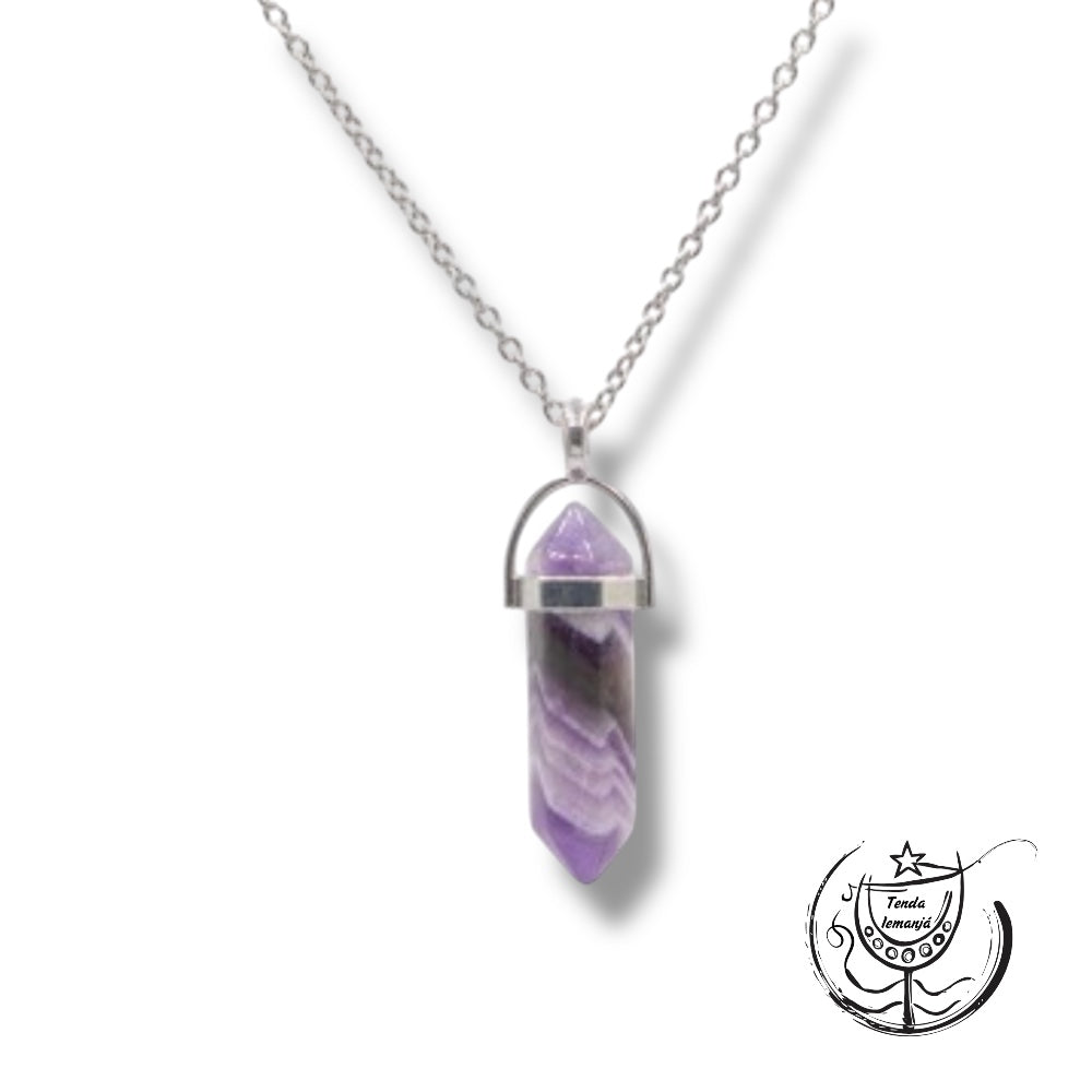 Colar - Ametista Aço Bala