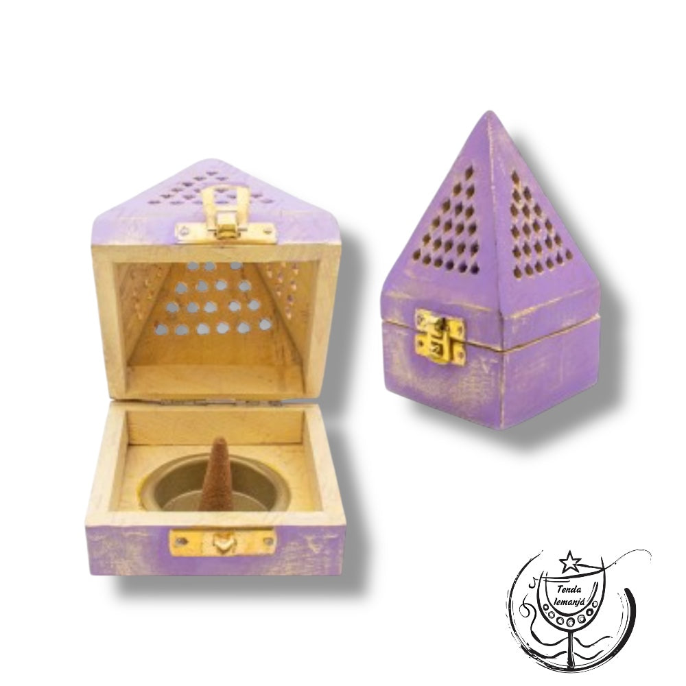 Incensário Pirâmide Roxa Cone
