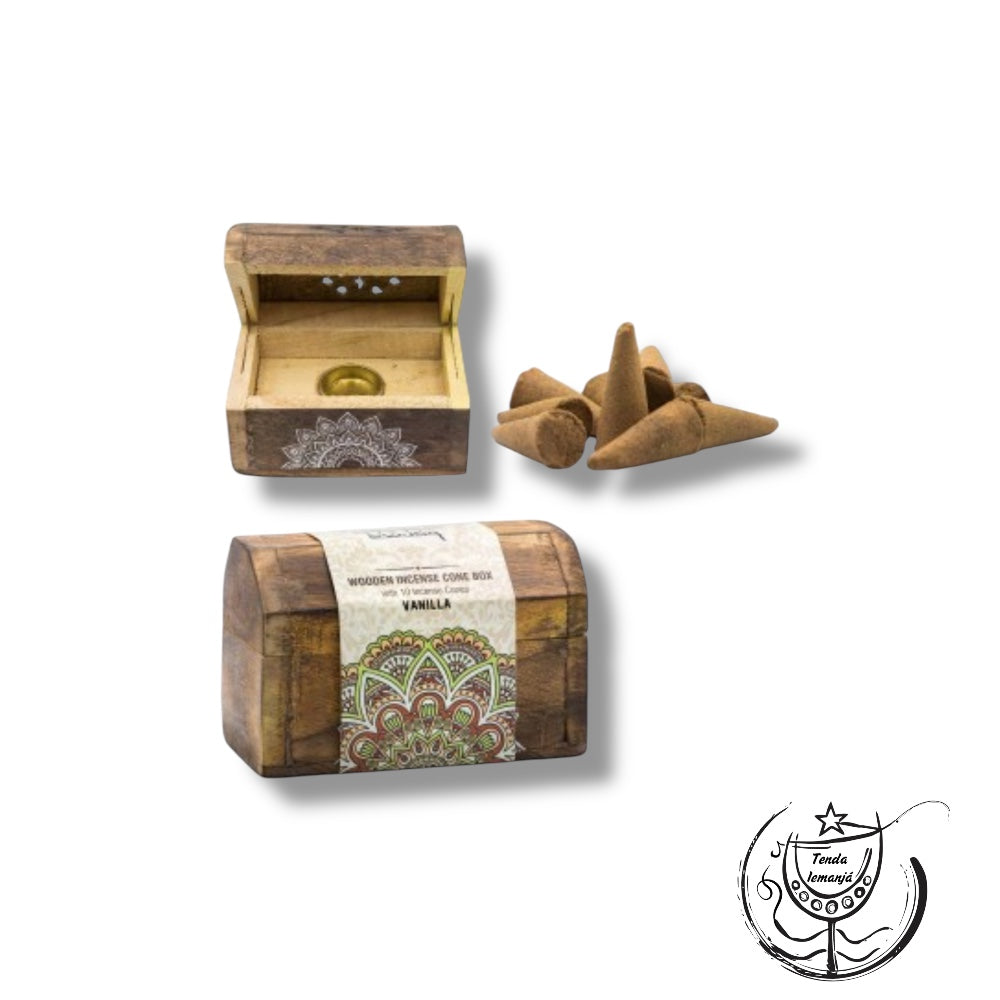 Incensário Baú Karma Mandala Cones Vanilla