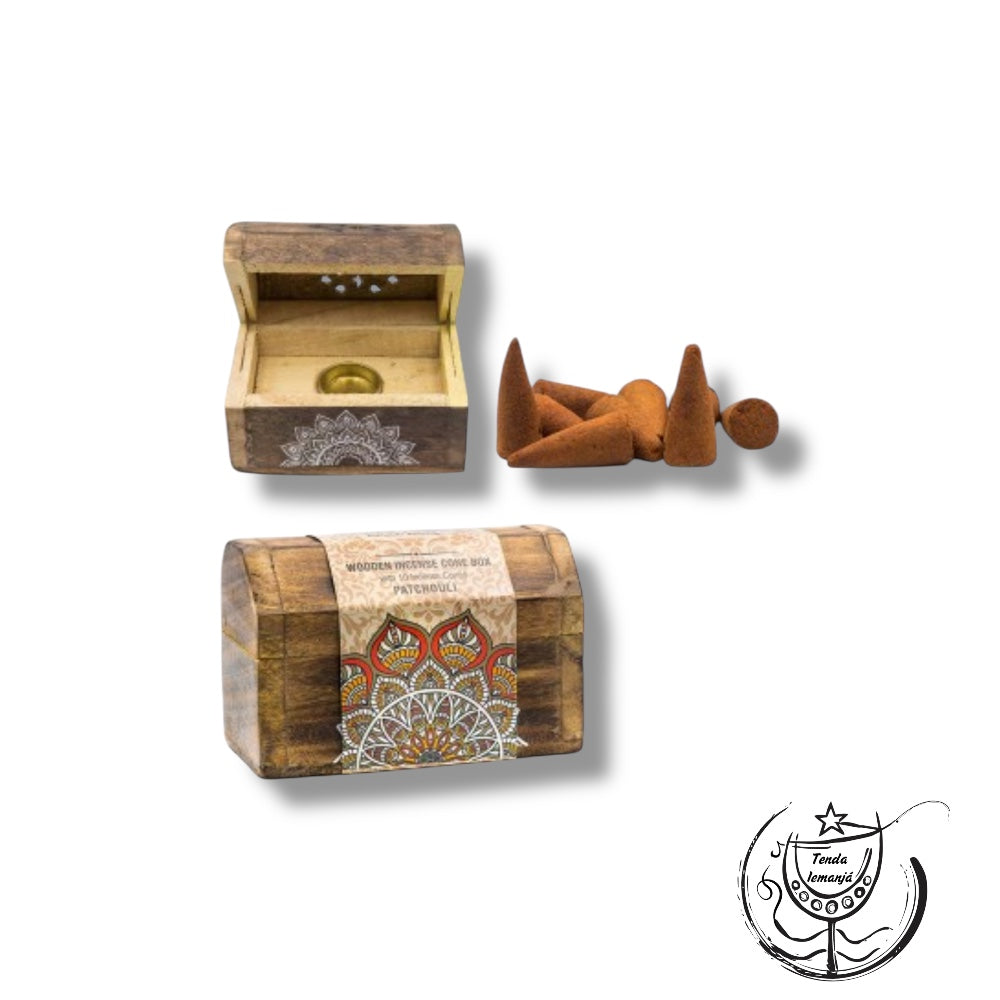 Incensário Baú Karma Mandala Cones Patchouli