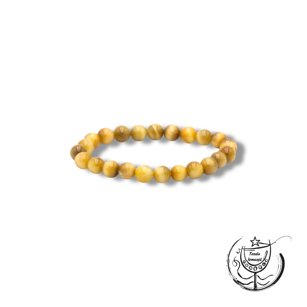 Pulseira - Olho de Tigre Amarelo - 8mm