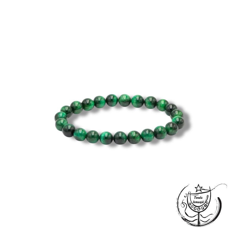 Pulseira - Olho de Tigre Verde - 8mm