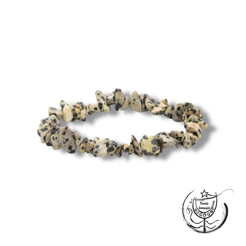 Pulseira Chips - Jaspe Dalmata