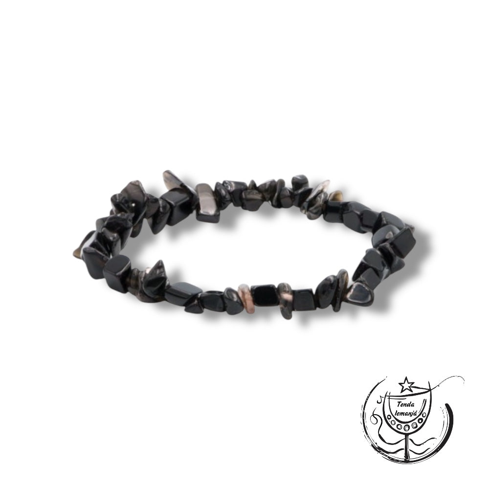 Pulseira Chips - Calcedónia Negra