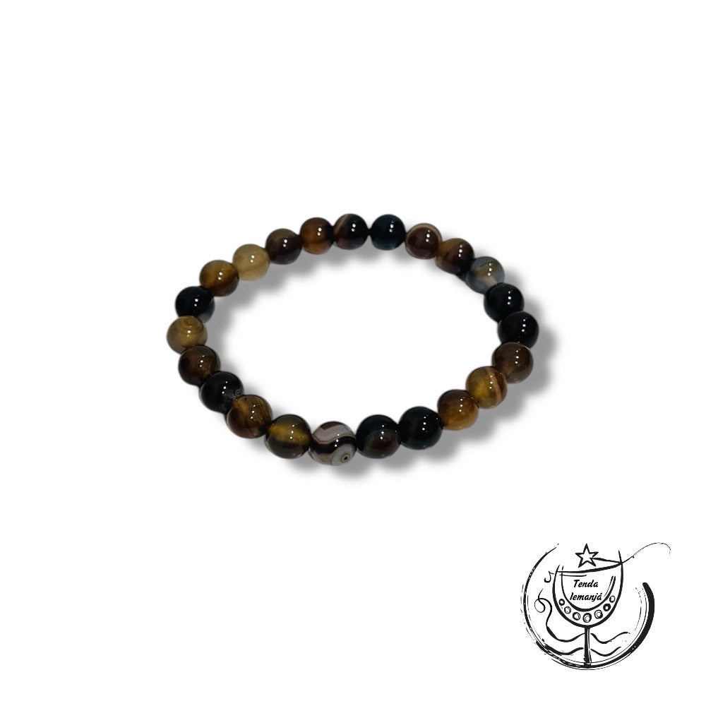 Pulseira - ÁGATA CASTANHA 4mm