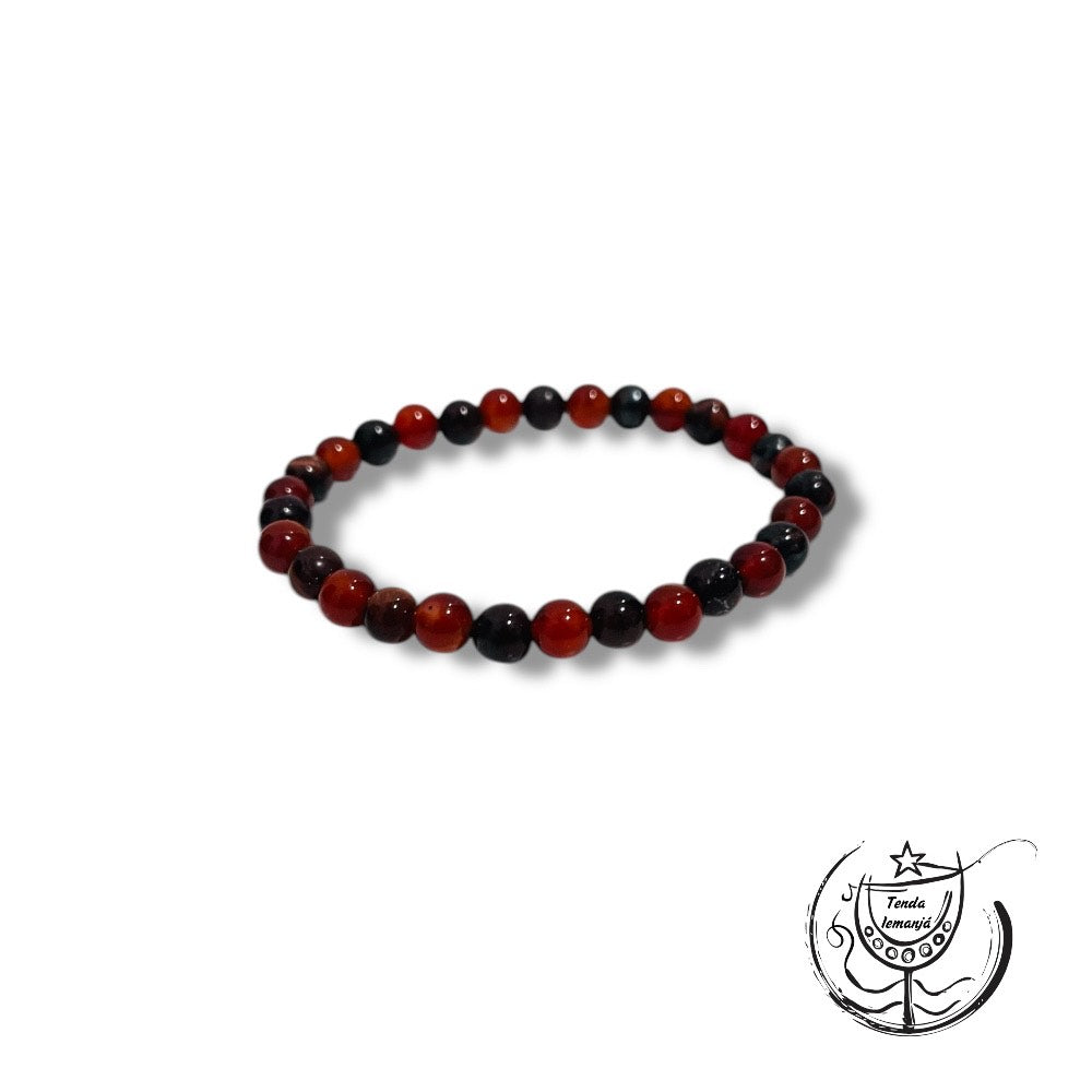 Pulseira Proteção - Estação de Motivação (Carneola & Olho de Tigre) 6mm