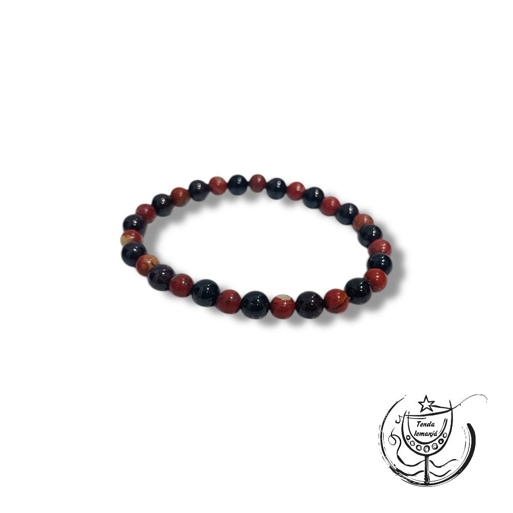 Pulseira Proteção - Força Vital (Granada & Jaspe Vermelho) 6mm