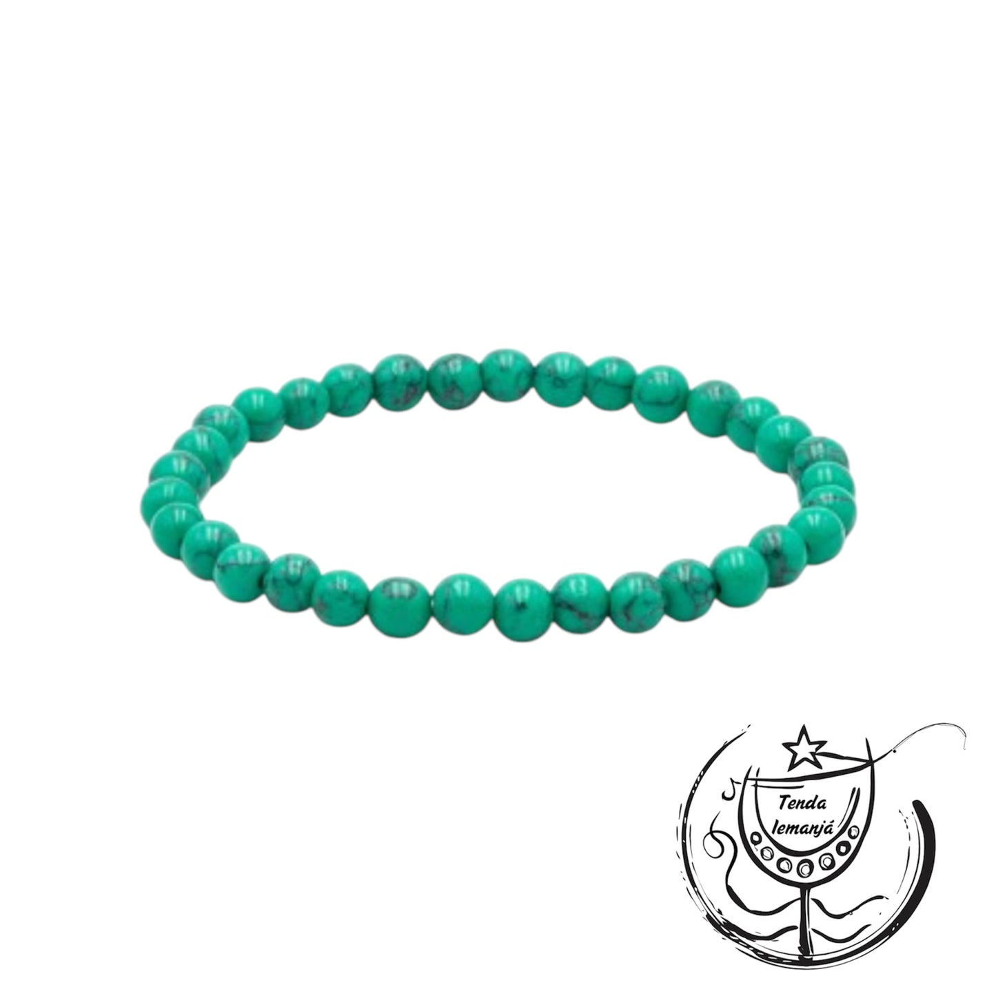 Pulseira - Howlita Verde - 6mm