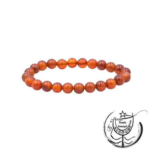 Pulseira - Ágata Fogo - 8mm