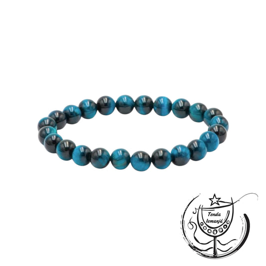 Pulseira - Olho de Tigre Azul (Claro) - 8mm