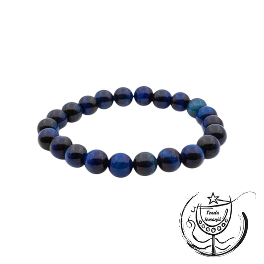 Pulseira - Olho Tigre Azul (Escuro) - 8mm