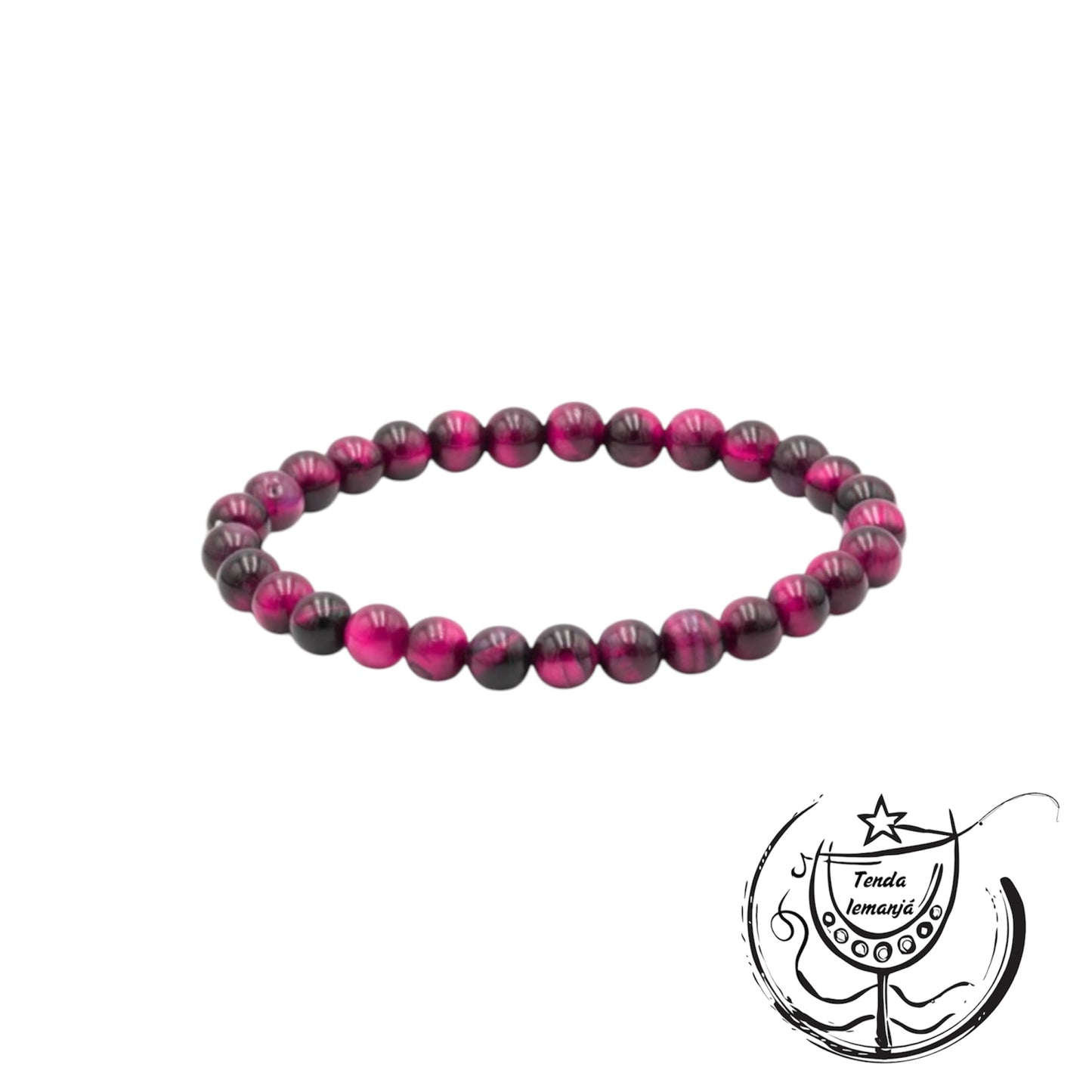 Pulseira - Olho de Tigre Fúcsia - 6mm