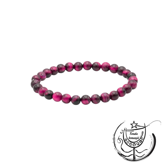 Pulseira - Olho de Tigre Fúcsia - 6mm
