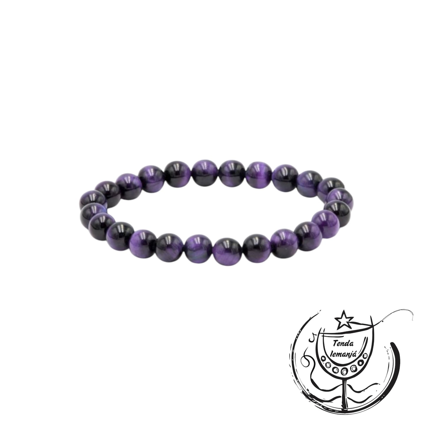 Pulseira - Olho de Tigre Roxo - 8mm