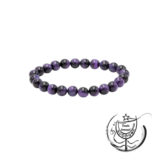 Pulseira - Olho de Tigre Roxo - 8mm