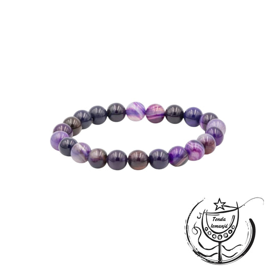 Pulseira - Ágata Roxa - 8mm