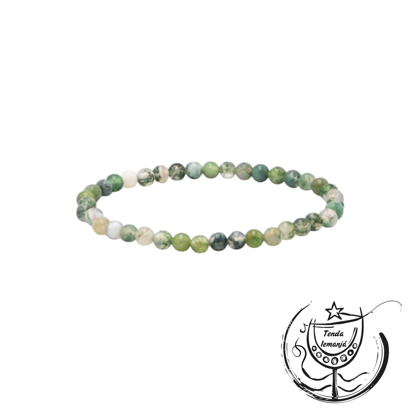 Pulseira - Ágata Verde - 6mm
