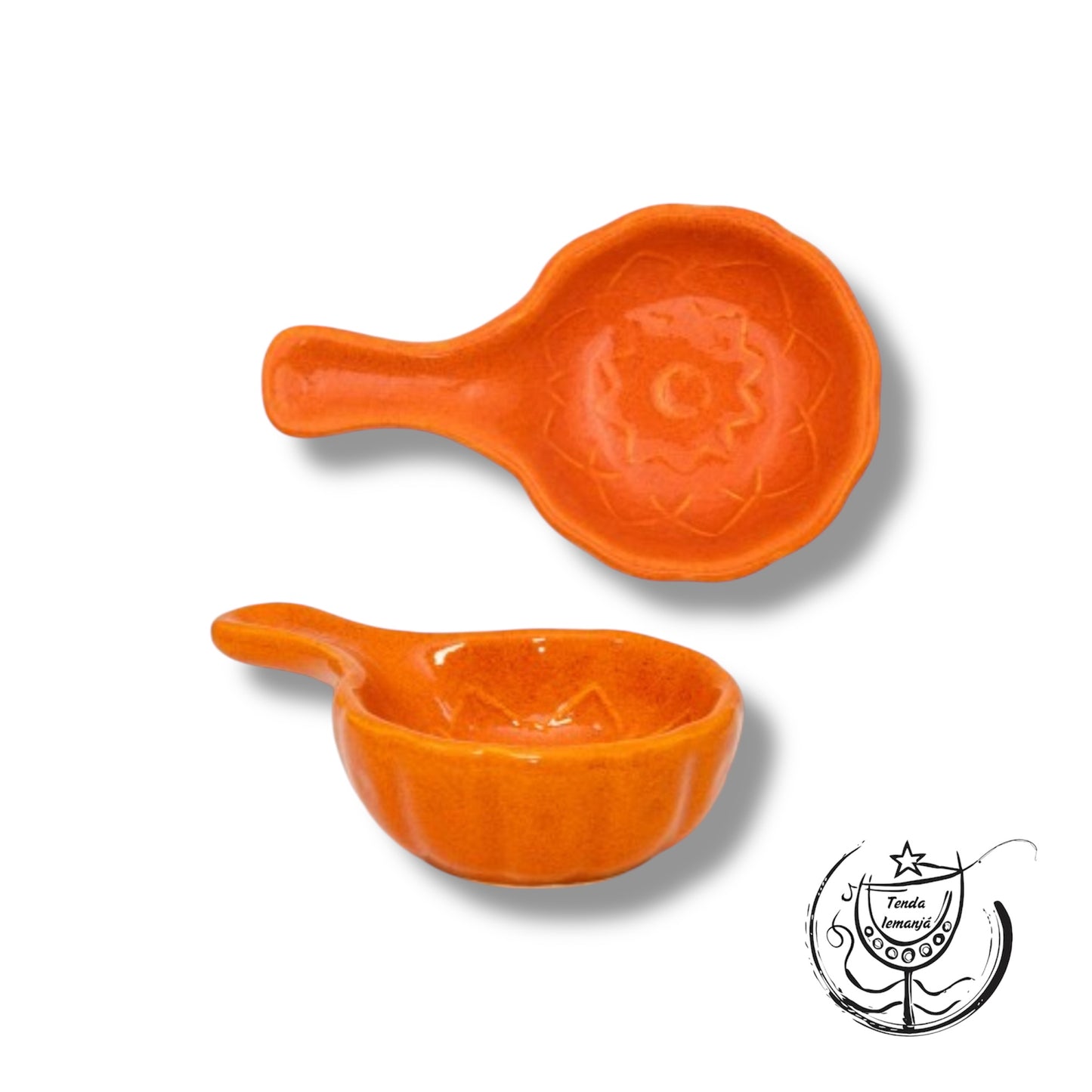 Queimador Cerâmica Mandala Laranja