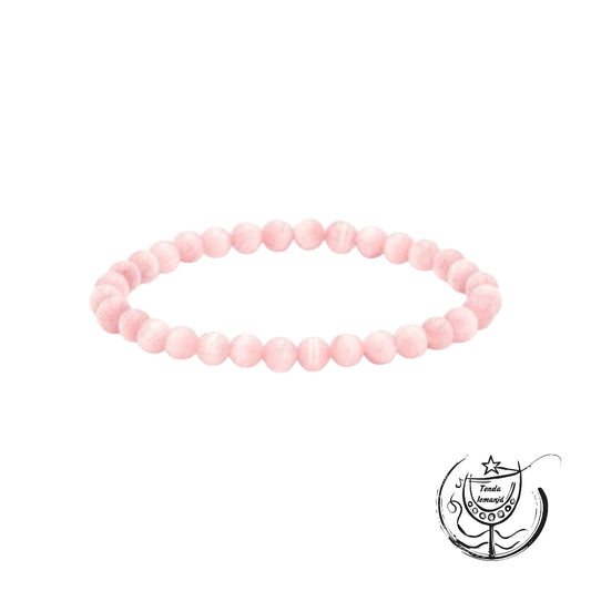 Pulseira - Olho de Gato Rosa - 6mm