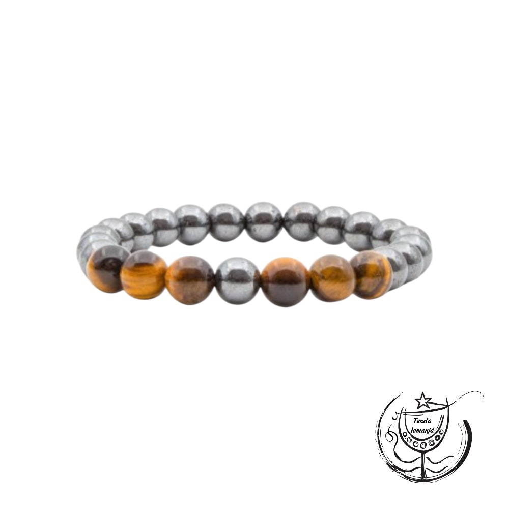 Pulseira - Hematite Olho de Tigre - 8mm