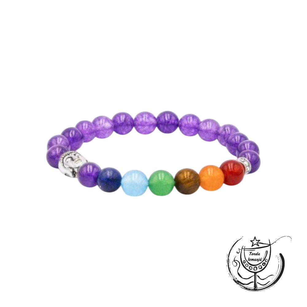 Pulseira Chakras  Buddha Ametista - 8mm