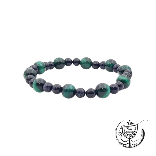 Pulseira - 2 Correntes Protetoras - Malaquite & Estrela