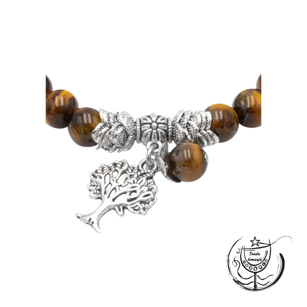 Pulseira - Olho de Tigre Árvore Da Vida