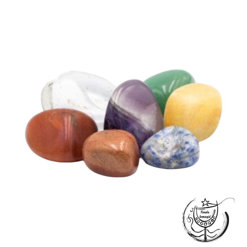 Bolsa Pedras Chakras 7 unid. (Pedras Pequenas)