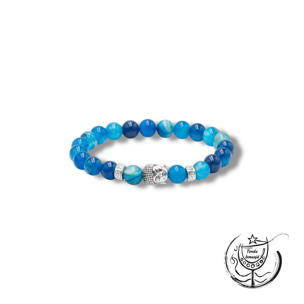 Pulseira - Buddha Ágata Azul - 8mm