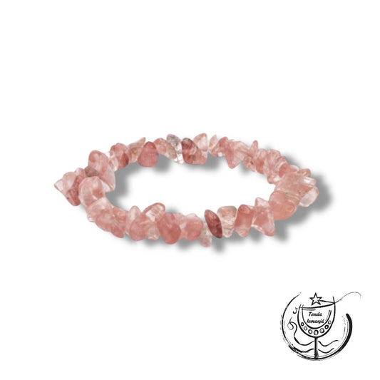 Pulseira Chips - Quartzo Morango