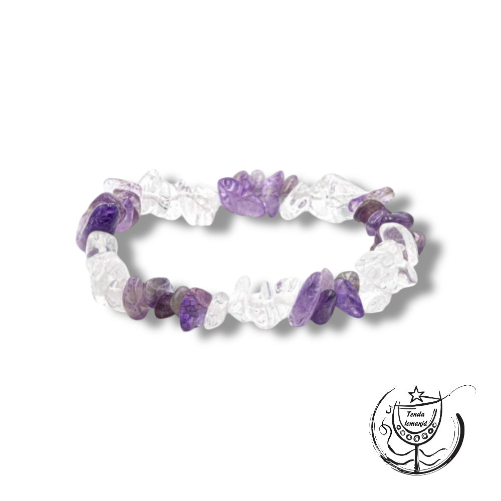 Pulseira Chips - Dupla Cristal & Ametista
