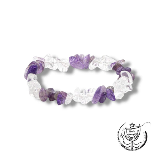 Pulseira Chips - Dupla Cristal & Ametista