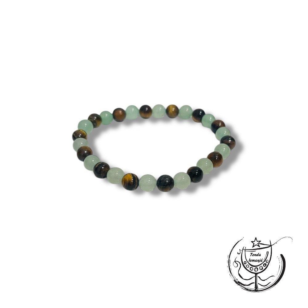 Pulseira Proteção - Atração de Boa Sorte (Aventurina & Olho de Tigre) 6mm