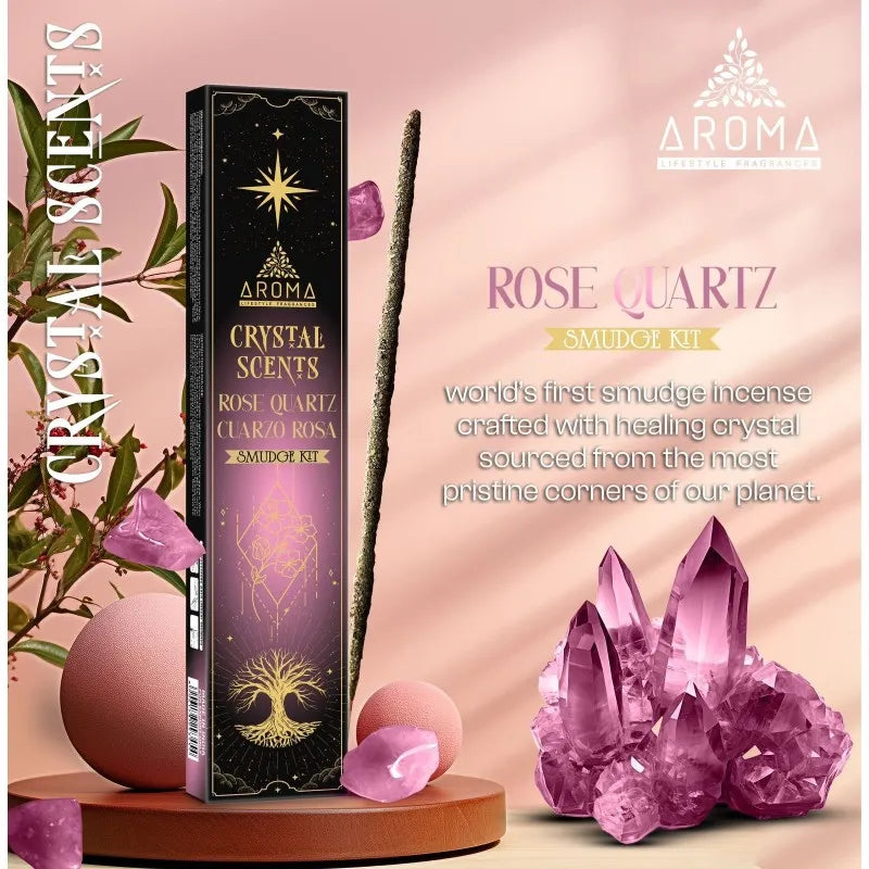 AROMA - Incenso de Quartzo Rosa de Cristal