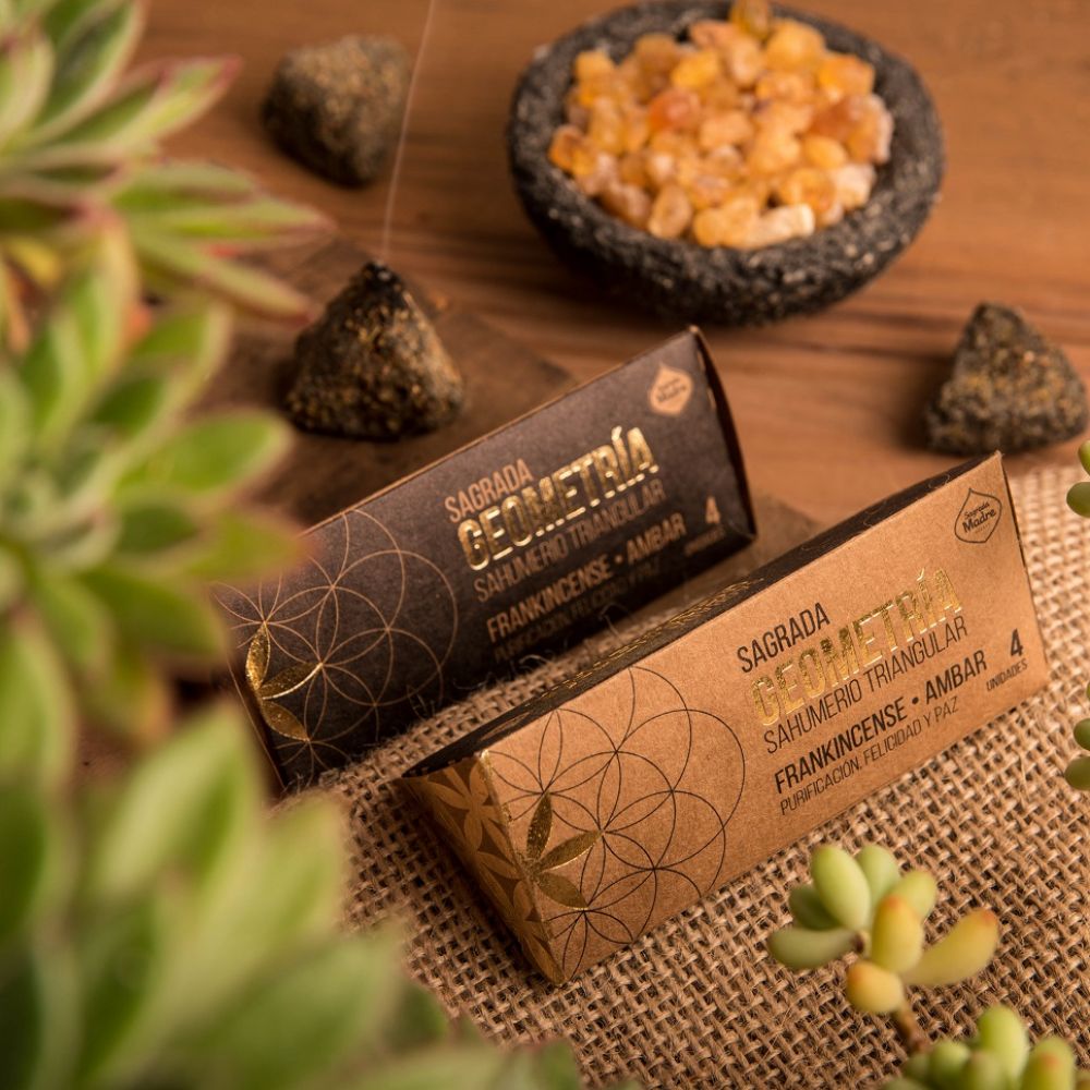 Incenso Triangular Geometria Sagrada Madre - Frankincense & Ambar